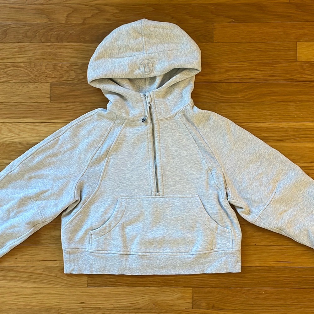 Lululemon quarter zip oversized hoodie light grey scuba XS/S